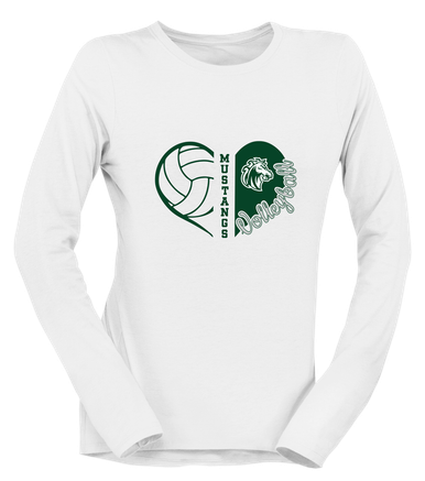 Morgan Park Mustangs Heart Volleyball Women's Premium LS T-Shirt