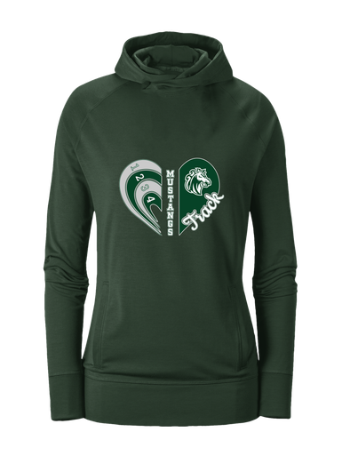 Morgan Park Mustangs Heart Track Women's Hoodie