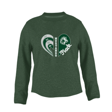 Morgan Park Mustangs Heart Track Women's Sweatshirt