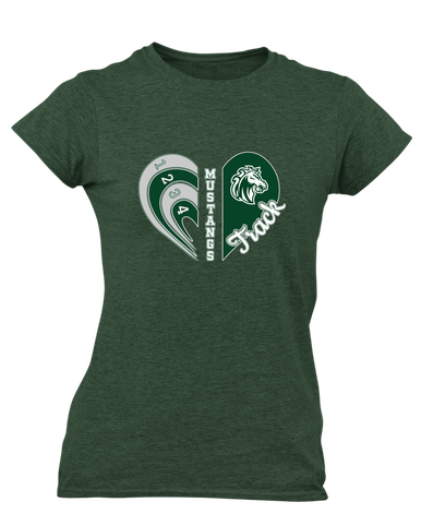 Morgan Park Mustangs Heart Track Women's SS T-Shirt