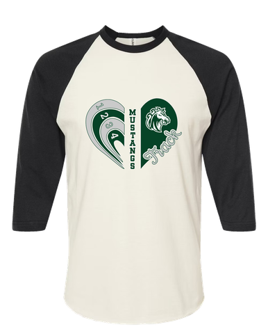 Morgan Park Mustangs Heart Track Women's Baseball T-Shirt