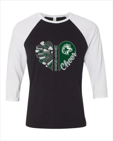 Morgan Park Mustangs Heart Cheer Women's Baseball T-Shirt