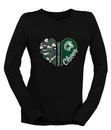 Morgan Park Mustangs Heart Cheer Women's Premium LS T-Shirt