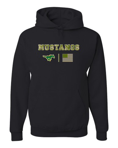 Hempstead Mustangs Camo Flag Men's Premium Hoodie