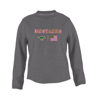 Hempstead Mustangs Pink Camo Flag Women's Sweatshirt