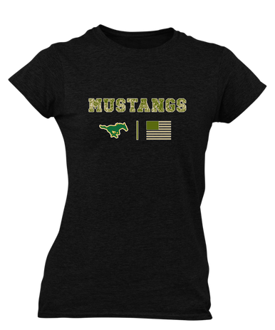 Hempstead Mustangs Camo Flag Women's Premium SS T-Shirt