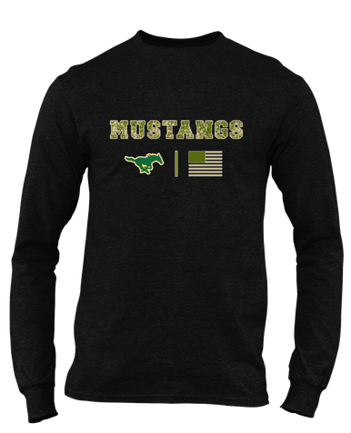 Hempstead Mustangs Camo Flag Men's LS T-Shirt