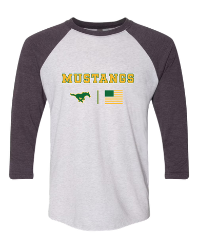Hempstead Mustangs Team Colors Flag Men's Baseball T-Shirt