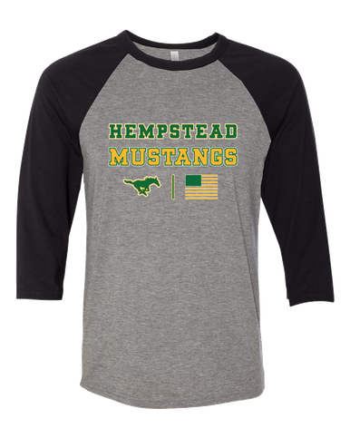 Hempstead Mustangs Spirit Flag Men's Baseball T-Shirt