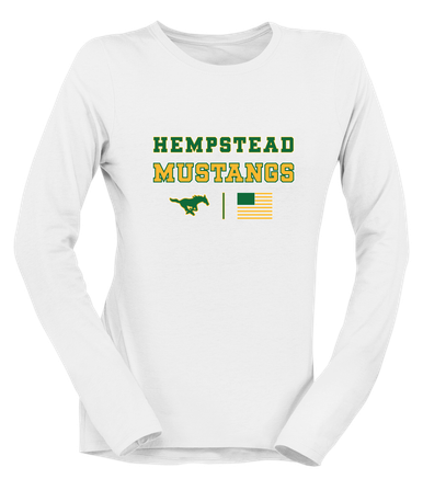 Hempstead Mustangs Spirit Flag Women's LS T-Shirt