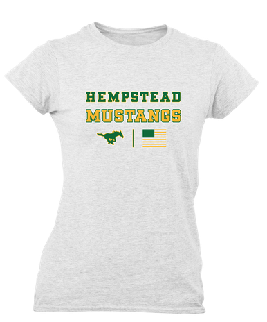 Hempstead Mustangs Spirit Flag Women's Premium SS T-Shirt