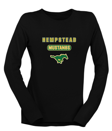 Hempstead Mustangs Mascot #3 Women's LS T-Shirt