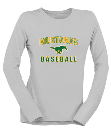 Hempstead Mustangs Baseball #1 Women's LS T-Shirt