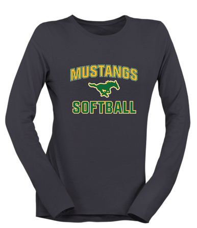 Hempstead Mustangs Softball #1 Women's Premium LS T-Shirt
