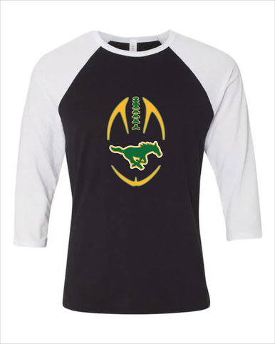 Hempstead Mustangs Football #4 Women's Baseball T-Shirt