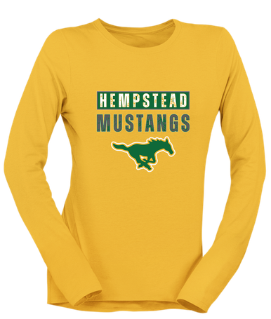 Hempstead Mustangs Mascot #9 Women's LS T-Shirt