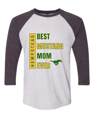 Hempstead Mustangs Best Mustang Mom Women's Baseball T-Shirt