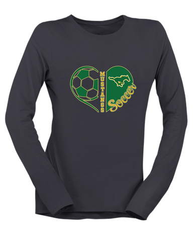 Hempstead Mustangs Heart Soccer Women's Premium LS T-Shirt
