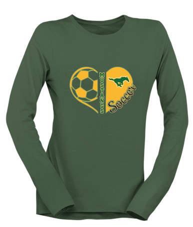 Hempstead Mustangs Heart Soccer Women's LS T-Shirt