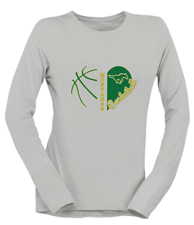 Hempstead Mustangs Heart Basketball Women's Premium LS T-Shirt