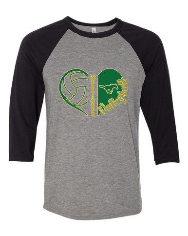 Hempstead Mustangs Heart Volleyball Women's Baseball T-Shirt