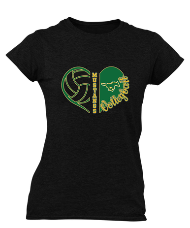 Hempstead Mustangs Heart Volleyball Women's Premium SS T-Shirt