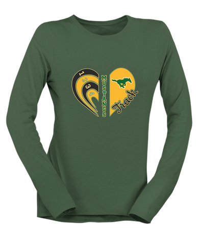 Hempstead Mustangs Heart Track Women's Premium LS T-Shirt