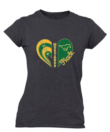 Hempstead Mustangs Heart Track Women's Premium SS T-Shirt