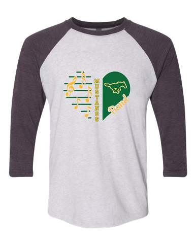 Hempstead Mustangs Heart Band Women's Baseball T-Shirt
