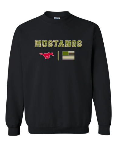 Memorial Mustangs Camo Flag Men's Sweatshirt
