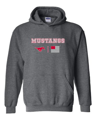 Memorial Mustangs Team Colors Flag Men's Hoodie
