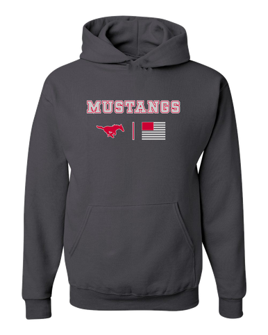 Memorial Mustangs Team Colors Flag Men's Premium Hoodie