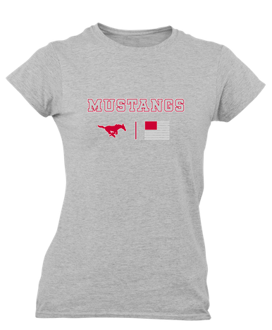 Memorial Mustangs Team Colors Flag Women's SS T-Shirt