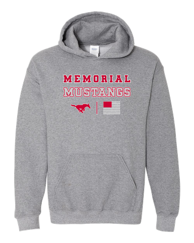 Memorial Mustangs Spirit Flag Men's Hoodie