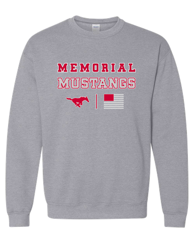 Memorial Mustangs Spirit Flag Men's Sweatshirt