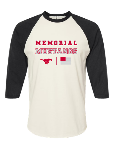Memorial Mustangs Spirit Flag Women's Baseball T-Shirt