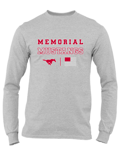 Memorial Mustangs Spirit Flag Men's Premium LS T-Shirt