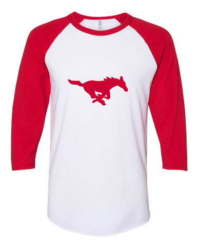 Memorial Mustangs Mascot #1 Women's Baseball T-Shirt