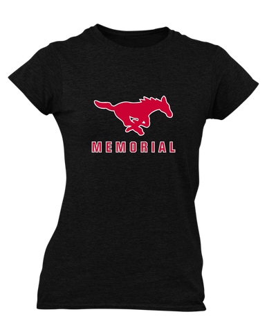 Memorial Mustangs Mascot #2 Women's Premium SS T-Shirt