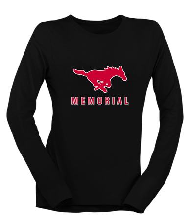 Memorial Mustangs Mascot #2 Women's Premium LS T-Shirt