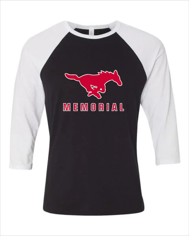 Memorial Mustangs Mascot #2 Women's Baseball T-Shirt