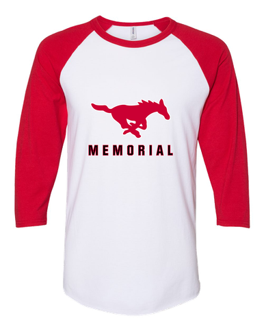 Memorial Mustangs Mascot #2 Men's Baseball T-Shirt