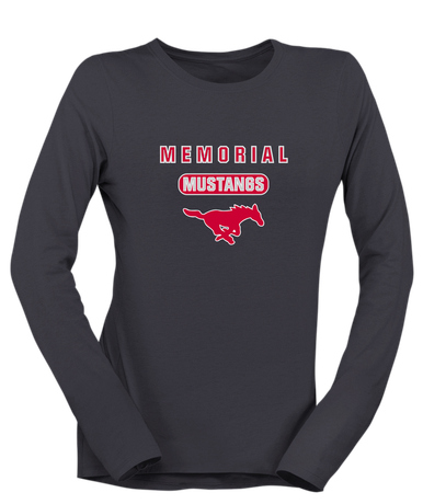 Memorial Mustangs Mascot #3 Women's LS T-Shirt
