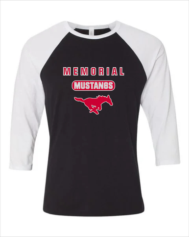 Memorial Mustangs Mascot #3 Men's Baseball T-Shirt