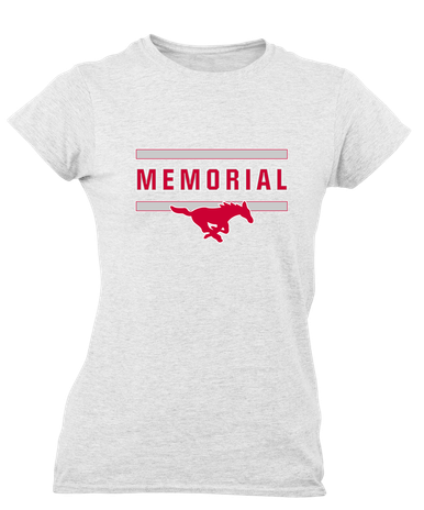 Memorial Mustangs Mascot #4 Women's Premium SS T-Shirt