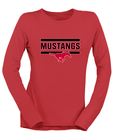Memorial Mustangs Mascot #5 Women's LS T-Shirt