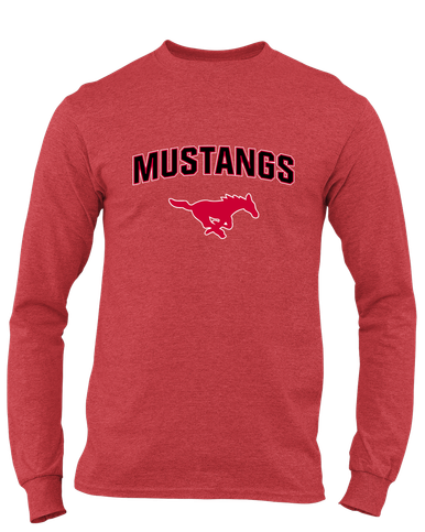 Memorial Mustangs Mascot #6 Men's LS T-Shirt