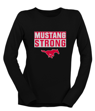 Memorial Mustangs Strong #1 Women's LS T-Shirt