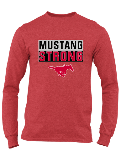 Memorial Mustangs Strong #1 Men's LS T-Shirt