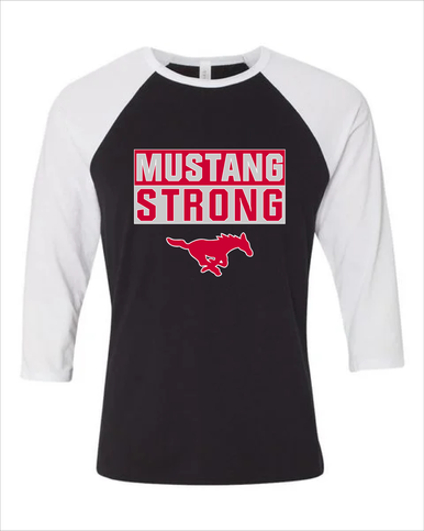 Memorial Mustangs Strong #1 Women's Baseball T-Shirt
